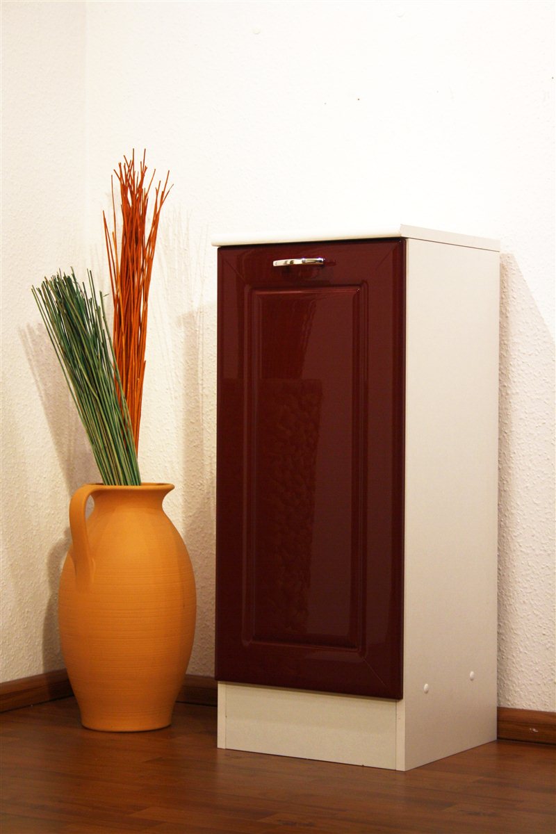 Badschrank Badezimmerschrank Schmutzwäscheschrank ; weiß / rot