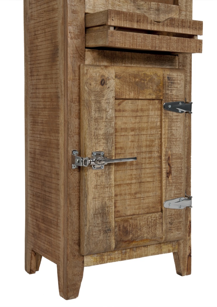 Bad Hochschrank Frigo Standschrank Badschrank Mangoholz massiv Shabby